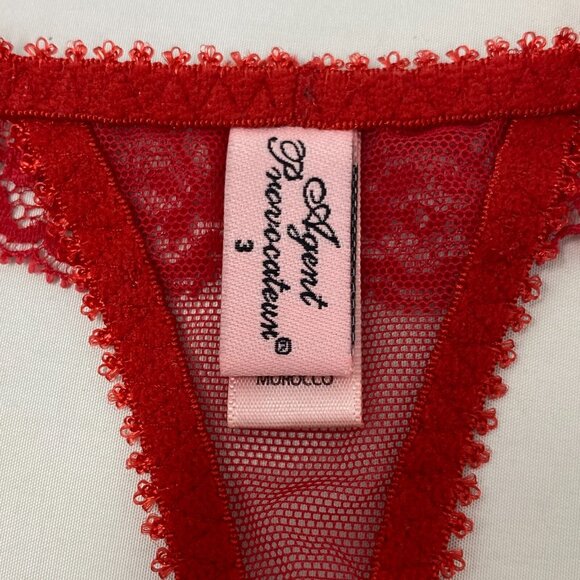 Agent Provocateur Fifi Red Thong AP3 Medium New - Picture 9 of 12
